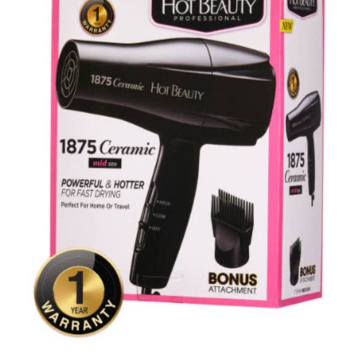 KISS Red Hot Beauty 1875 Ceramic Styler Dryer w/ Attachment for wholesale by Majestic Wholesale