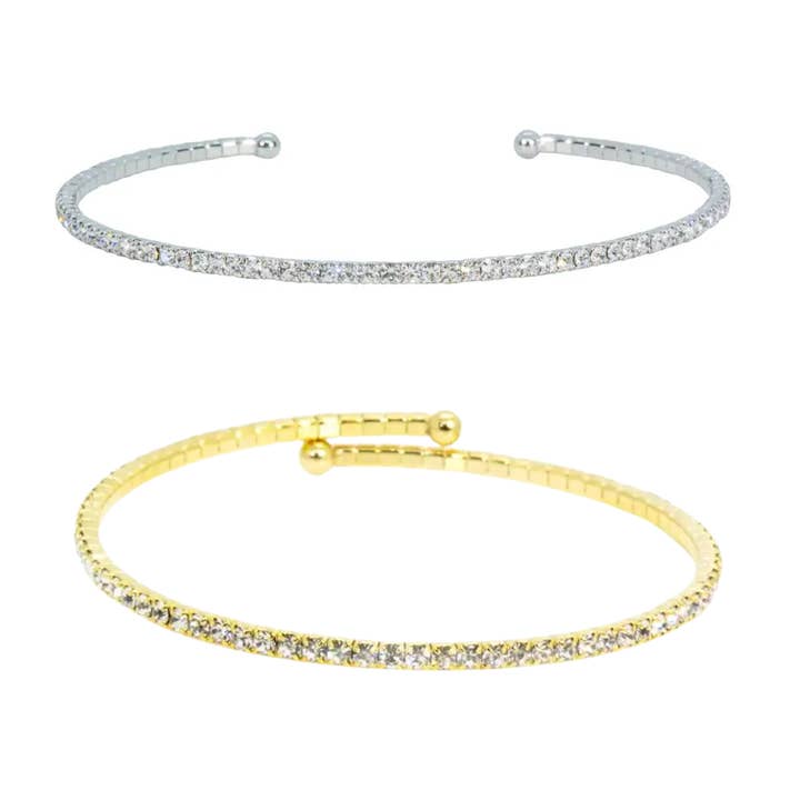 Maya J - Wholesale Bangle Bracelet - Gold-Plated Fine Crystal Flexi Bracelets - 4 Pack (By Color)5
