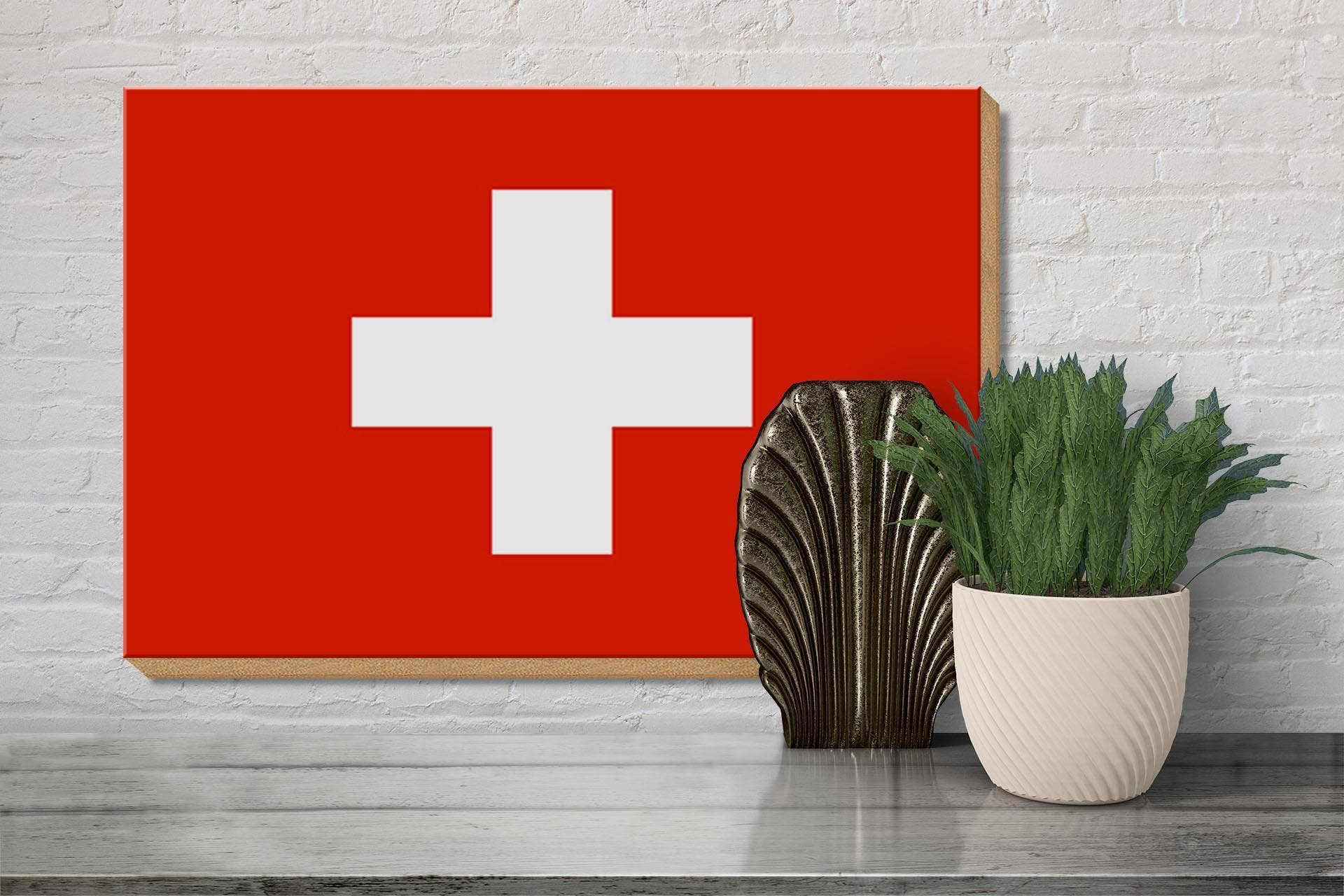 Femer - Wholesale Sign - Wooden sign Swiss flag 30x20 cm Flag of Switzerland decorative sign wooden sign3
