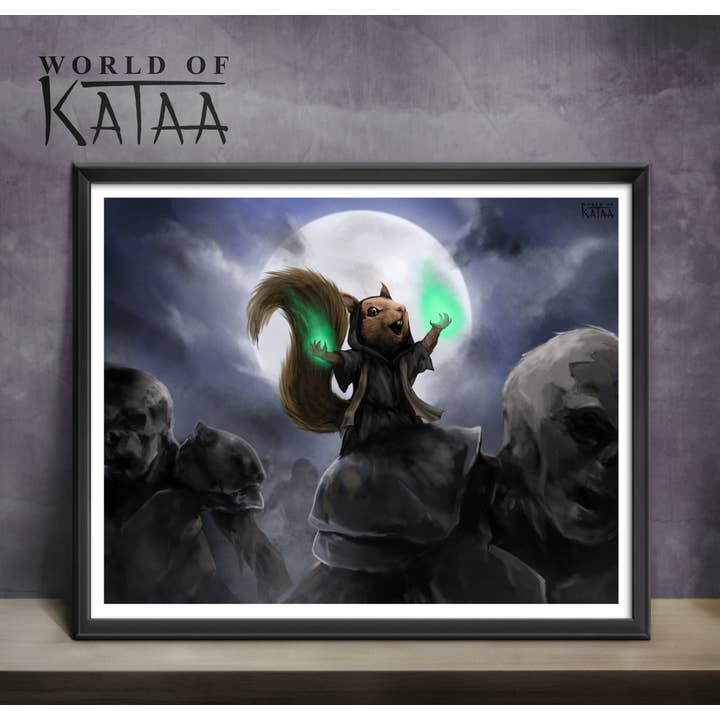 Impression d'écureuil nécromancien pour la vente par Santi of all Trades