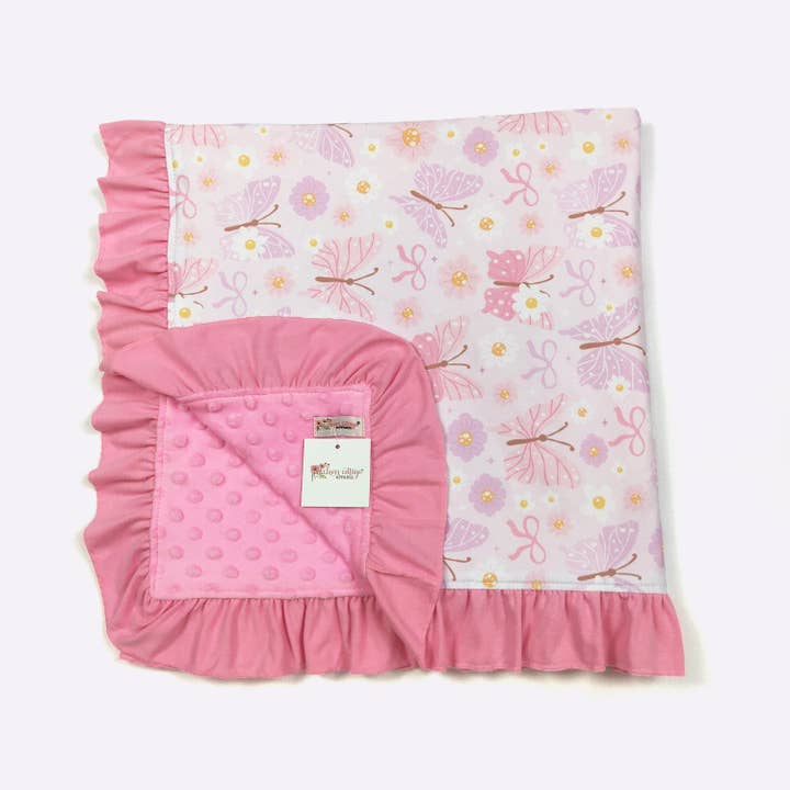 Bow Butterfly Daisy Blanket for wholesale by Clover Cottage
