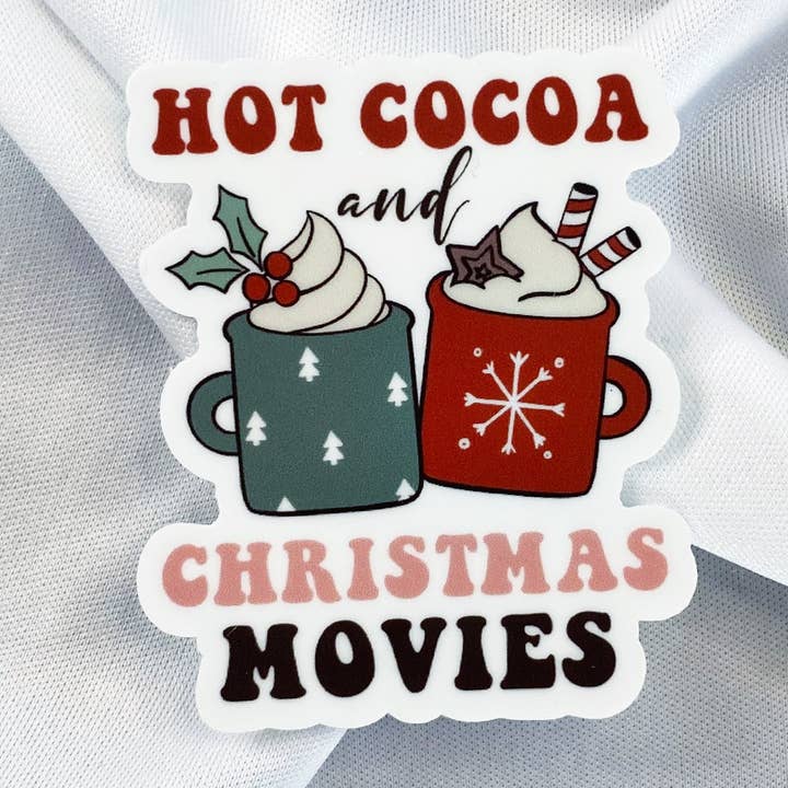 Autocollant sur le chocolat chaud et les films de Noël 1,8 x 2,2 pouces pour la vente par whimsy & zest