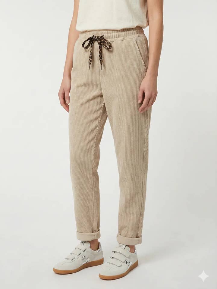 Velours-Jogginghose mit Leoparden-Schleife für den Großhandel von Mimi & Gogo