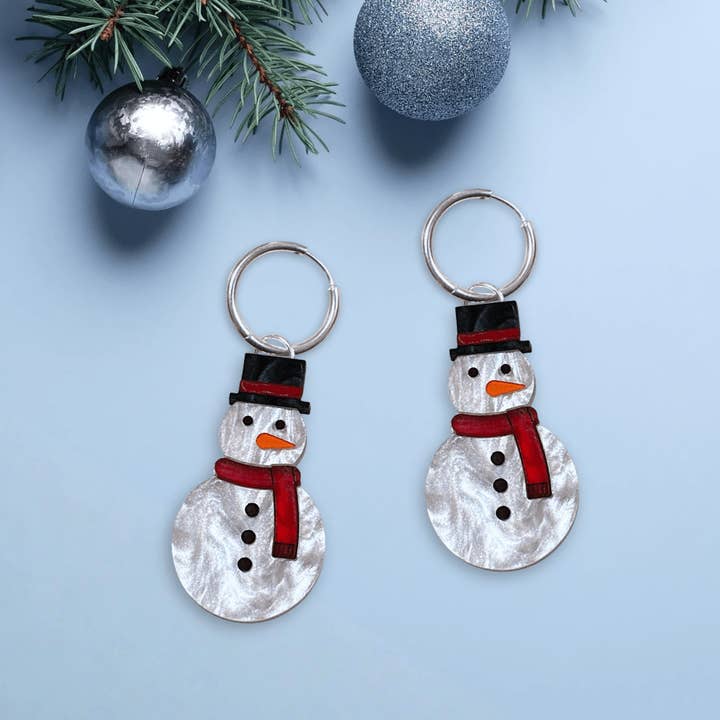 Kerstsneeuwman-hoepels voor wholesale door Foxx & Ginger Jewellery