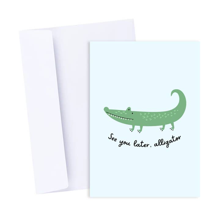 Tot ziens Alligator - Goodbye Holiday Farewell Card voor wholesale door Popsy Press