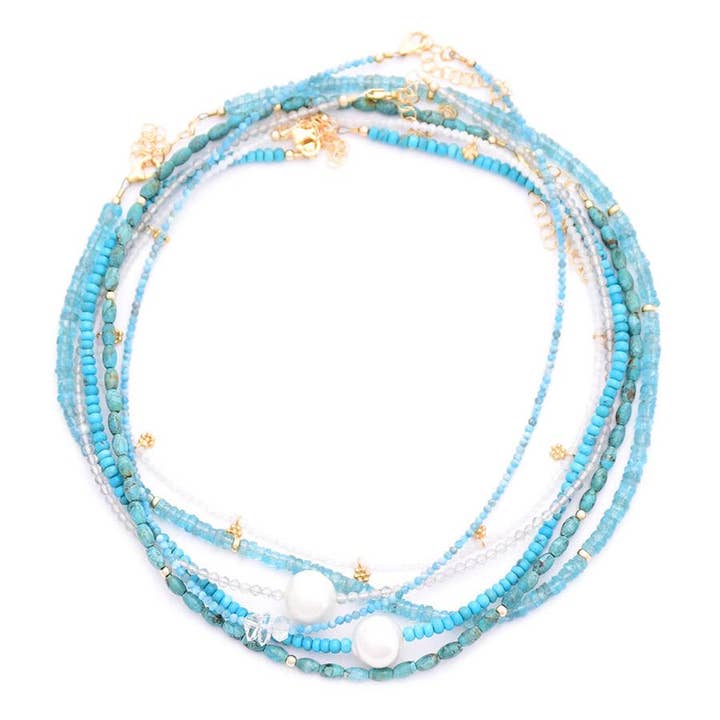 gold & gray - Wholesale Choker/Collar - Apatite & Herkimers Necklace2