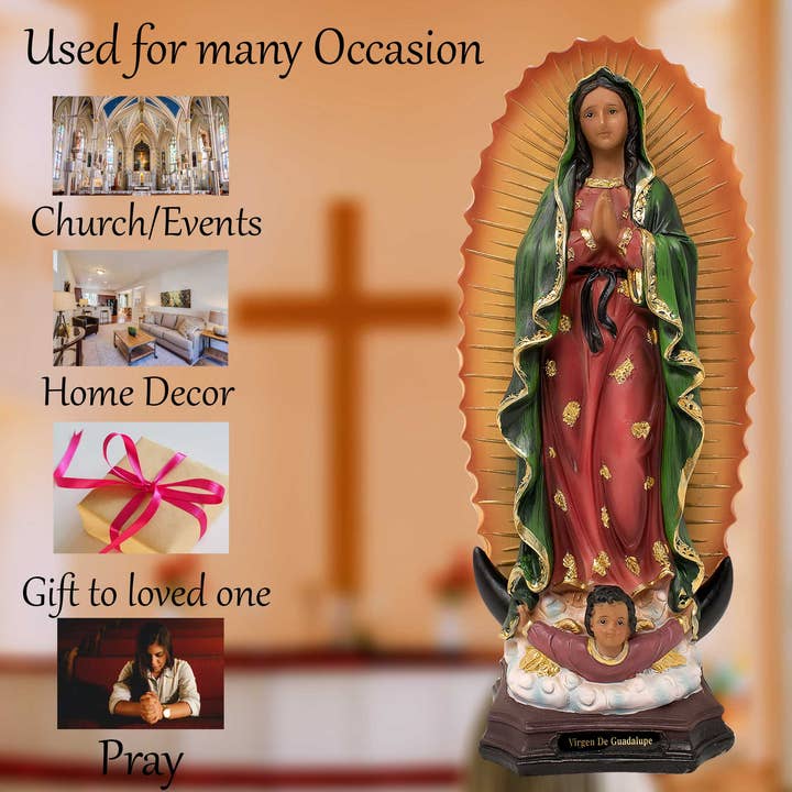 mrcjsales - Wholesale Sculpture - Our Lady of Guadalupe Statue, 8, 12, 16, 24 Inches, Resin, 5