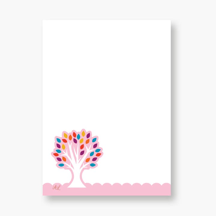 4 1/4 x 6 Notitieblok "Roze Boom" in een composteerbare hoes voor wholesale door Amber Leaders Designs
