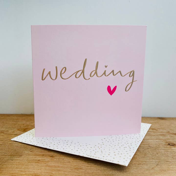Contemporary Gold Foiled Wedding Day Card for wholesale by Megan Claire