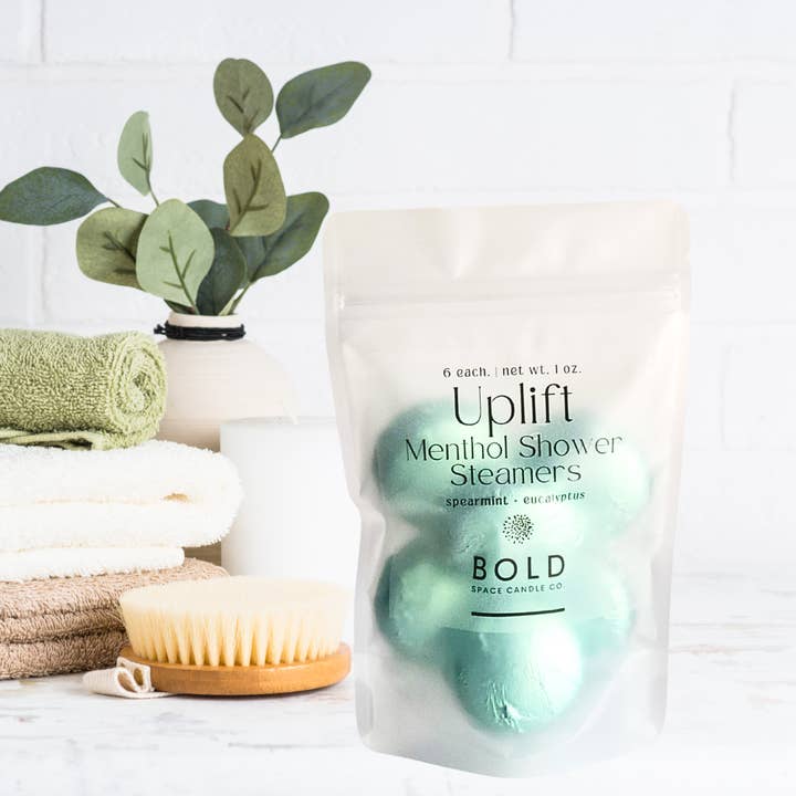 Uplift β Eucalyptus + Spearmint Menthol Steamers- 6 pack for wholesale by Bold Space Candle Co.