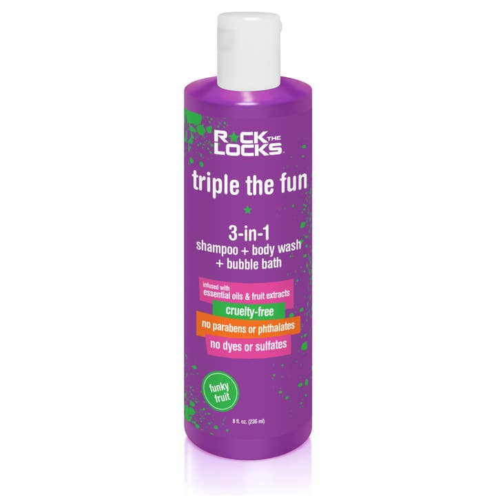 Rock the Locks 3-en-1 est un Shampooing + Gel Douche + Bain Moussant pour la vente par Rock the Locks