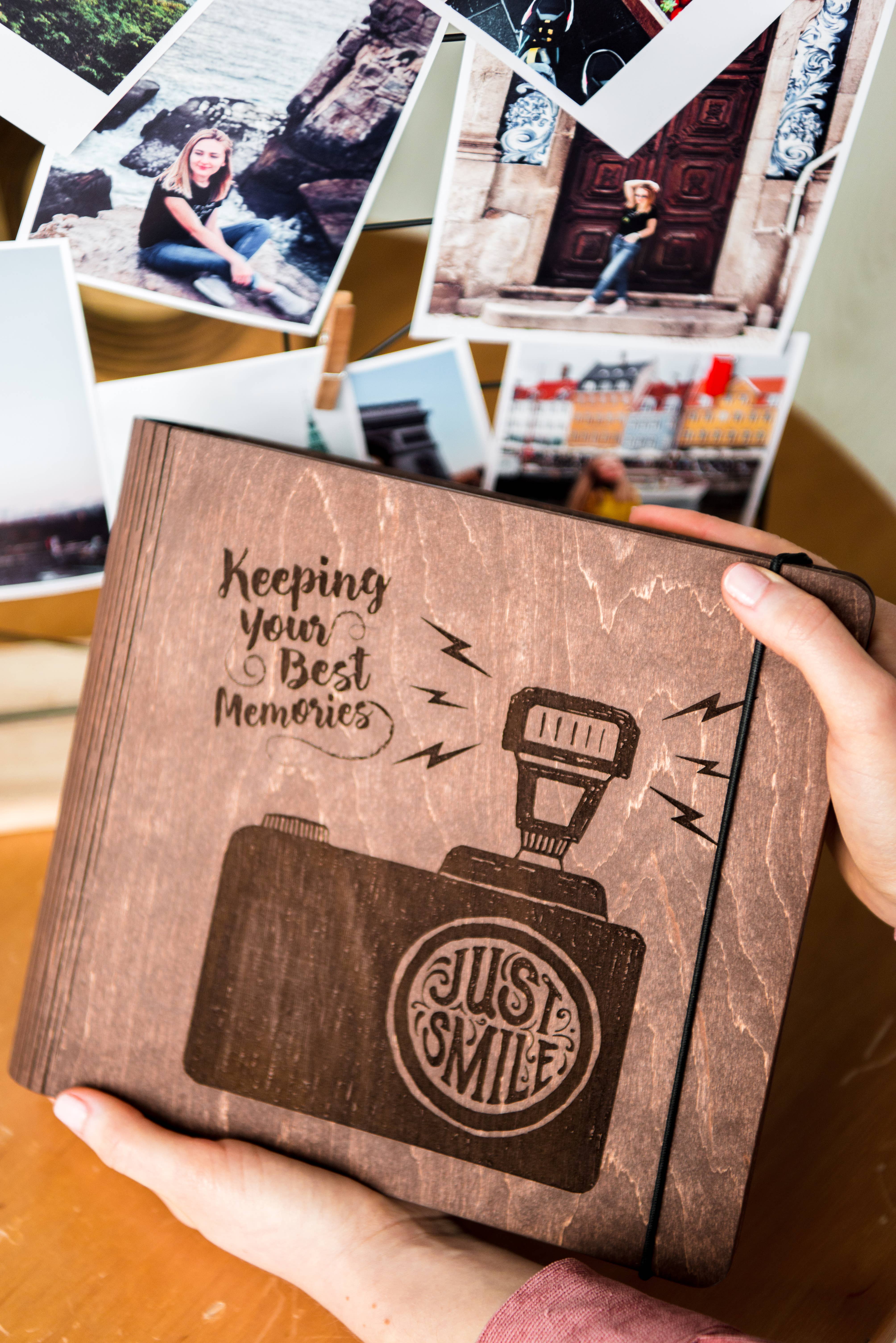 Mr.Deer – Álbum de fotos por atacado – Álbum de fotos de madeira “Mantendo memórias”. Livro de recortes.4