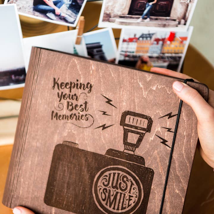 Mr.Deer – Álbum de fotos por atacado – Álbum de fotos de madeira “Mantendo memórias”. Livro de recortes.4
