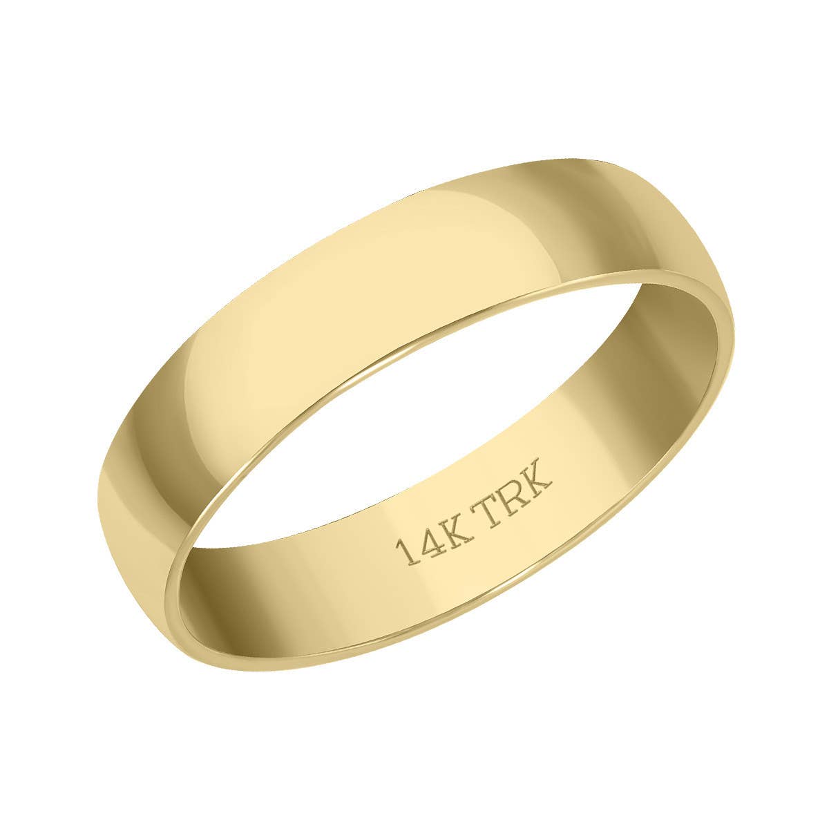 TimeLe$$ Classics - Wholesale Wedding Band/Ring - 4MM Plain Wedding Band in 14K Yellow Gold (Size 5 to 10)