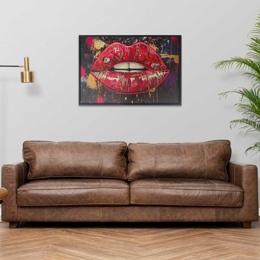 Scorpio Posters - Wholesale Canvas Art - Seductive Lips LED Neon Canvas Art (24"x36")3
