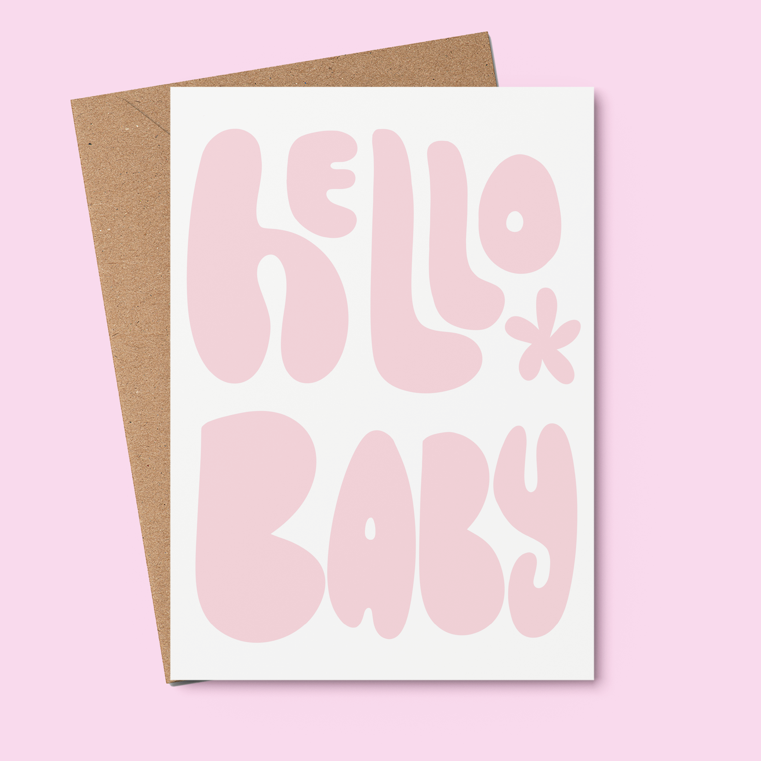 From Rosalie - Wholesale Baby Card - Hello Baby Pink | Newborn Card | Baby Shower Card1