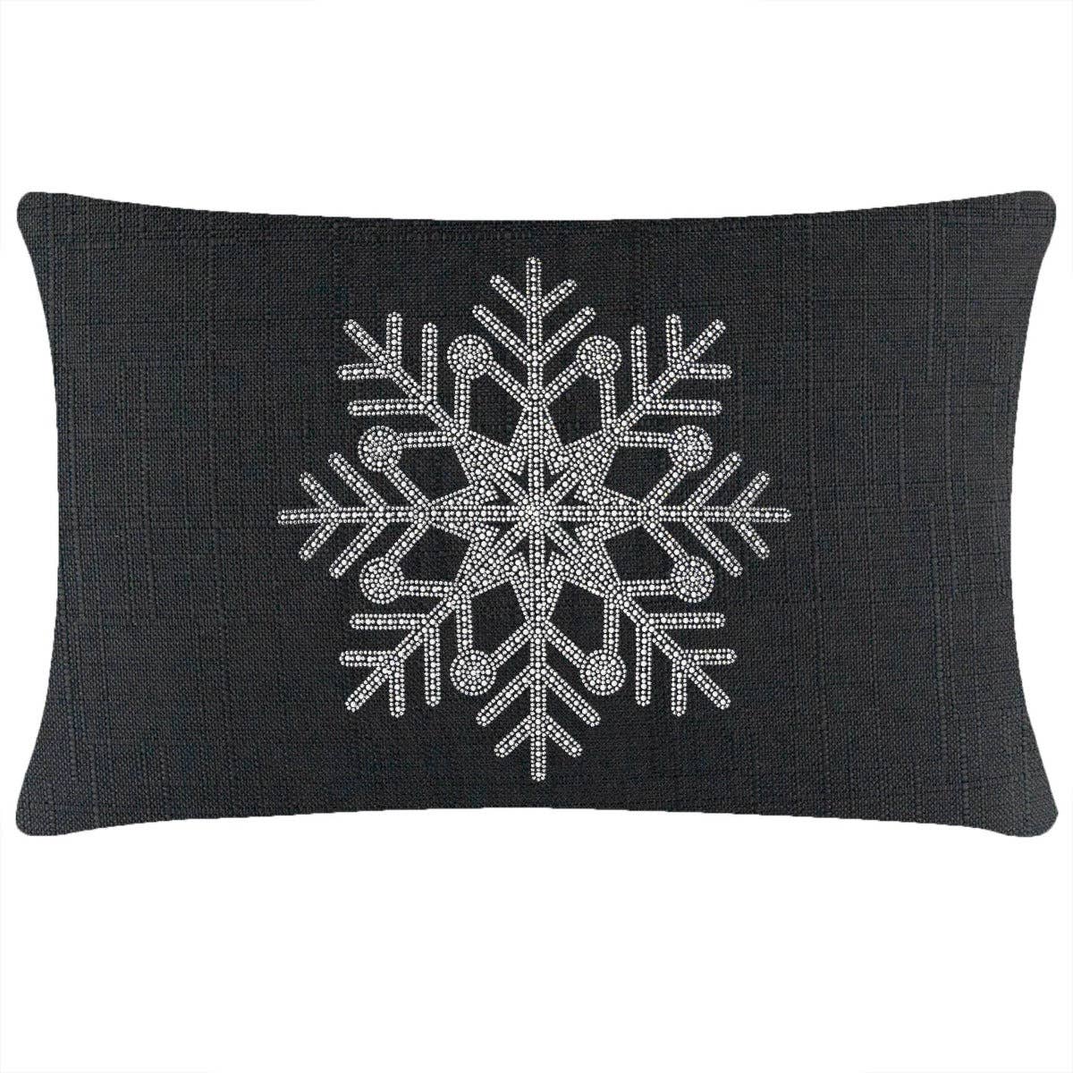 Sparkles Home - Wholesale Throw/Decorative Pillow - Rhinestone Snowflake Pillow1