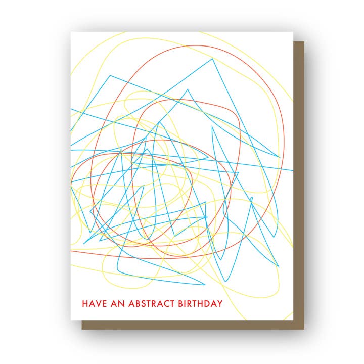 Heb een abstracte verjaardag, boekdrukwenskaart voor wholesale door Wishbone Letterpress