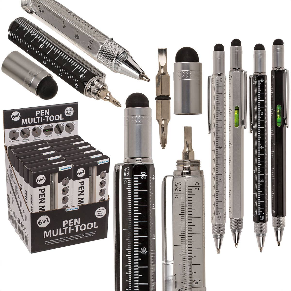 Accentra - Wholesale Pen - Ballpoint Pen Multi-Tool 6 in 1 Tools in Display0