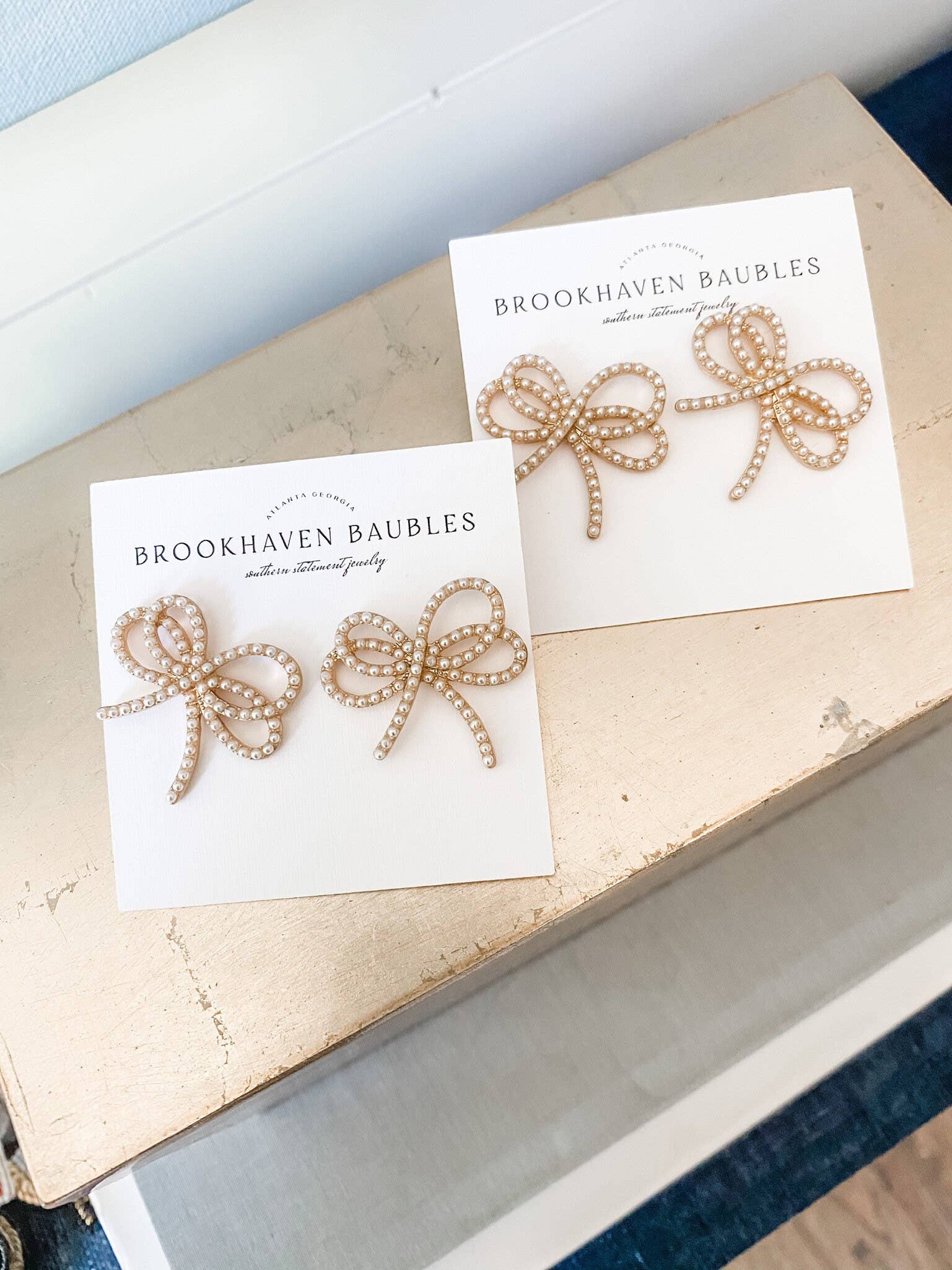 Brookhaven Baubles - Wholesale Stud/Post Earrings - Dainty Pearl Bow Earrings - Southern Statement Jewelry1