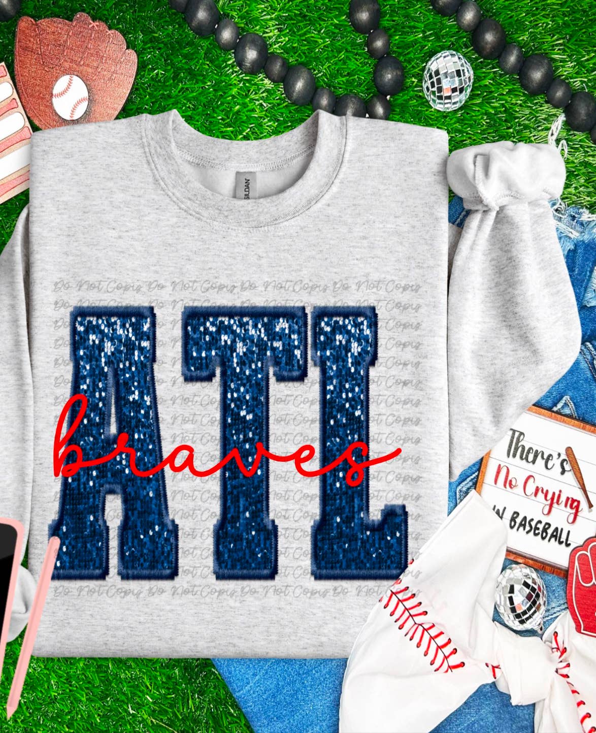 Farm Life Crafting - Wholesale Graphic Sweatshirt - Women's - Braves 0