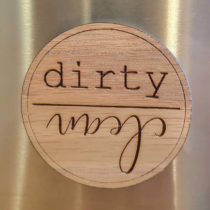 Reversible Kitchen Dishwasher Clean/Dirty Magnet for wholesale by Stillwater Laser Engraving