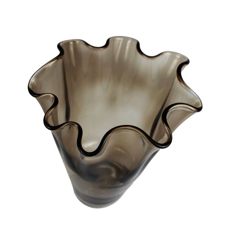 Signature Home Collection GmbH - Wholesale Vase - Vase glass wavy amber colored glass vase Mother's Day decoration4