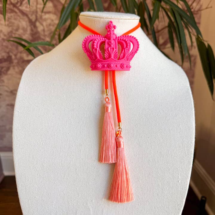 Crown Bolo Flamingo Pink with Neon Orange & Peach for wholesale by Rahya Jewelry Design