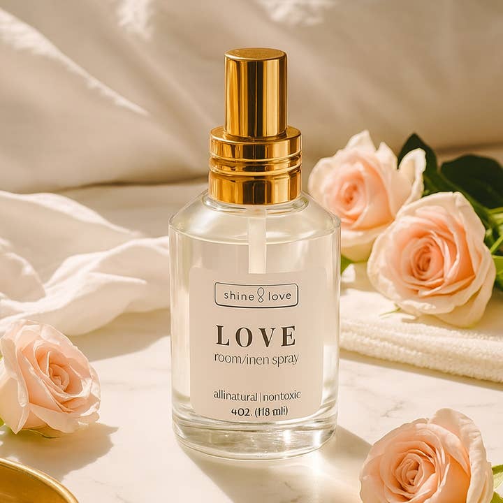 Spray de Quarto e Linho LOVE – Âmbar Baunilha – 118 ml – Não Tóxico por atacado de Shine & Love Candles