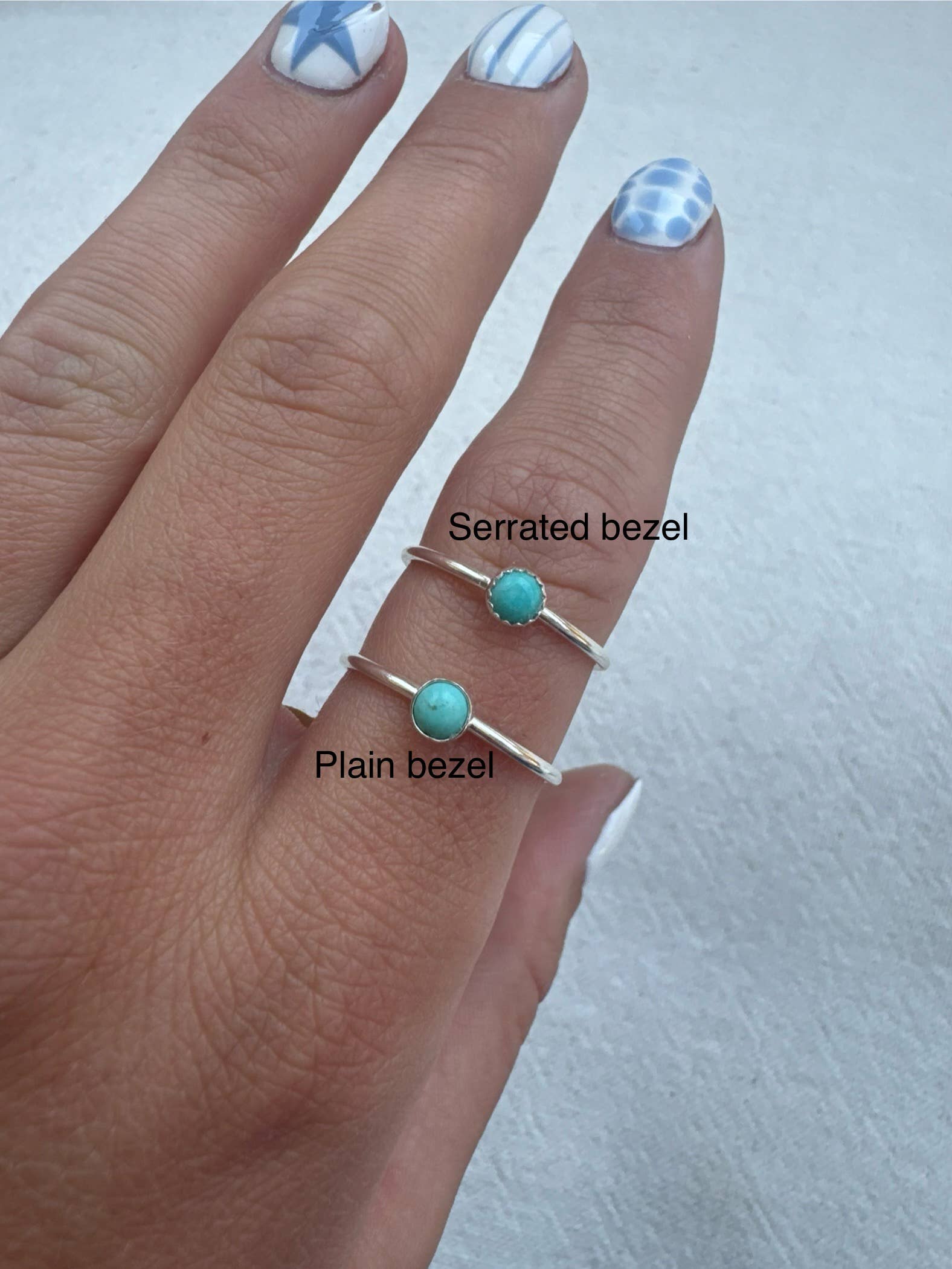 Breezi Mae - Vendita all'ingrosso Anello midi/a fascia - Anello Semplice in Turchese 4mm1