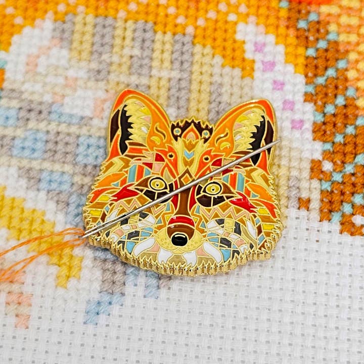 Mandala Fox Needle Minder for Cross Stitch & Embroidery for wholesale by Meloca Designs