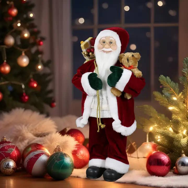 SINT - Wholesale Christmas Decoration - SINT 18 Inch Christmas Standing Santa Claus Doll Statue Figurine Ornament18