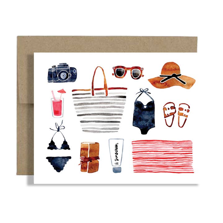 Beach Essentials Card for wholesale by Common Silver
