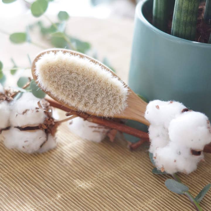 cap bambou - Wholesale Hair Brush/Comb - Kids & Baby - Bamboo and goat hair baby hair brush