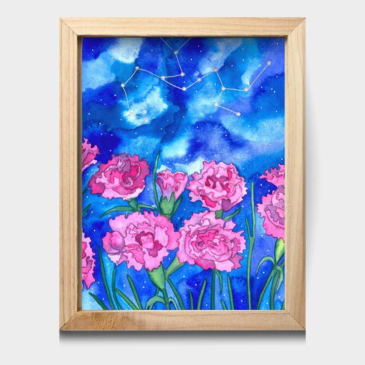 Astrology Night Sagittarius Aquarell, Kunstdruck, 27,9 x 35,6 cm für den Großhandel von Chloe Marie Hourdequin Designs