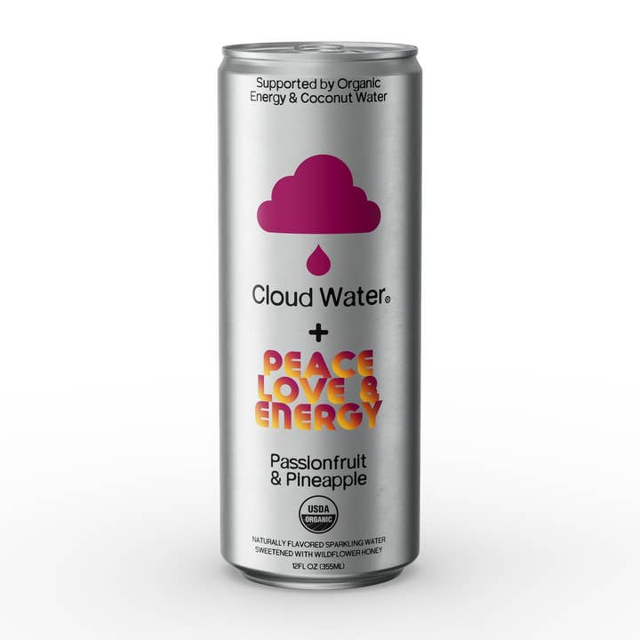 Cloud Water - Wholesale Sports/Energy Drink - Passionfruit Pineapple + Peace Love And Energy (12 pk)