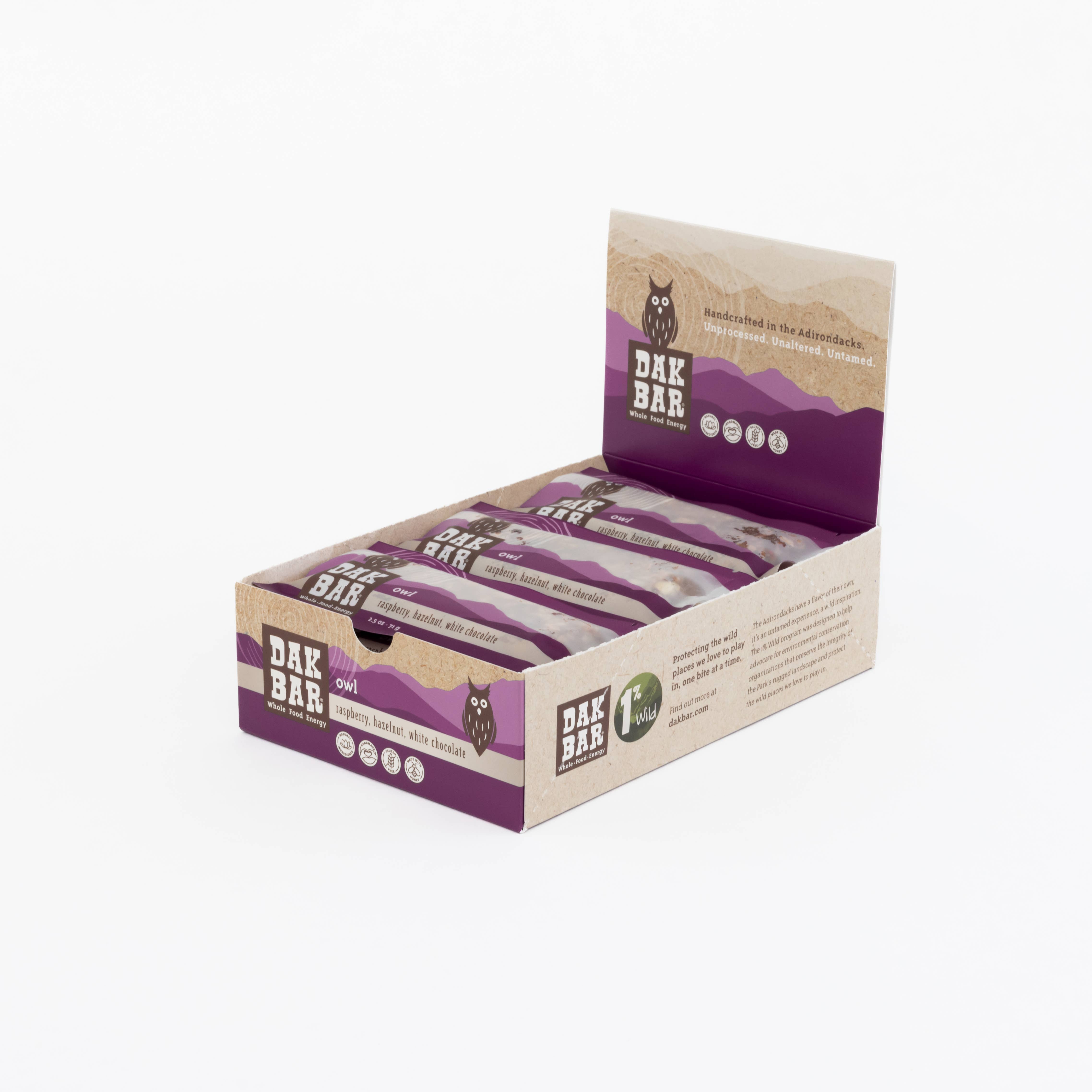 Dak Bar - Wholesale Snack Bar - Owl Bar - White Chocolate, Hazelnut & Raspberries Snack Bar5