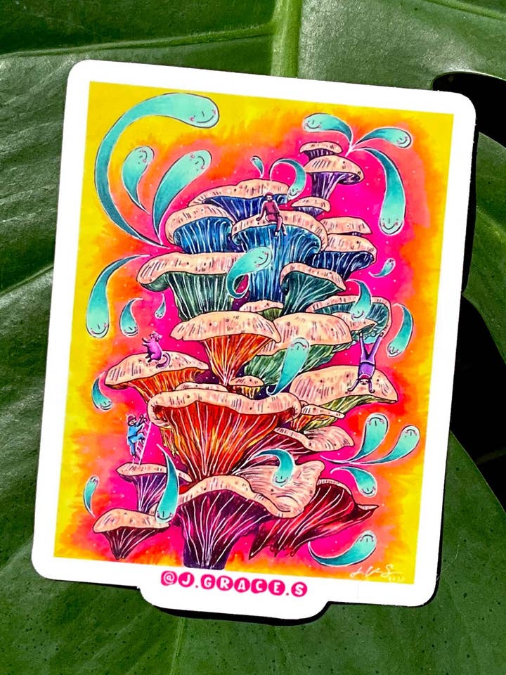 AUTOCOLLANT Shrooms 01 pour la vente par J Grace Simon LLC