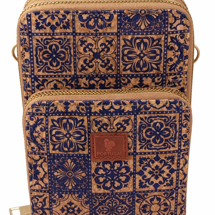 Kurken Tas met Blauw Patroon – Portemonnee Stijl voor wholesale door Line Cork