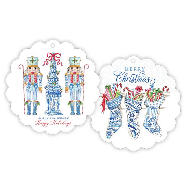 RosanneBeck Collections - Venta al por mayor Etiquetas de regalos - Etiquetas de regalo para cascanueces o medias de ron festoneado0