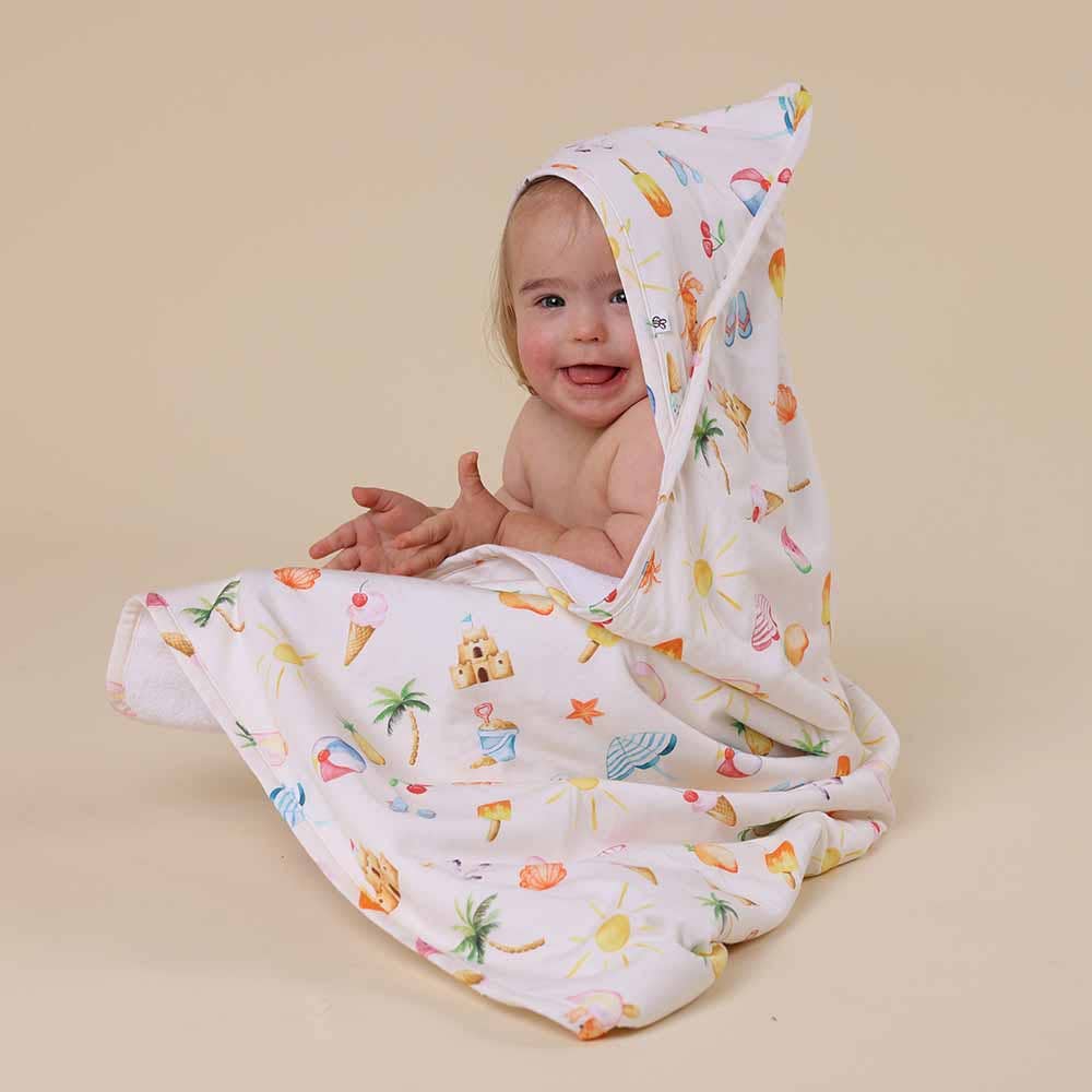 Snuggle Hunny - Wholesale Hooded Towel - Kids & Baby - Beach Fun Organic Hooded Baby Towel0