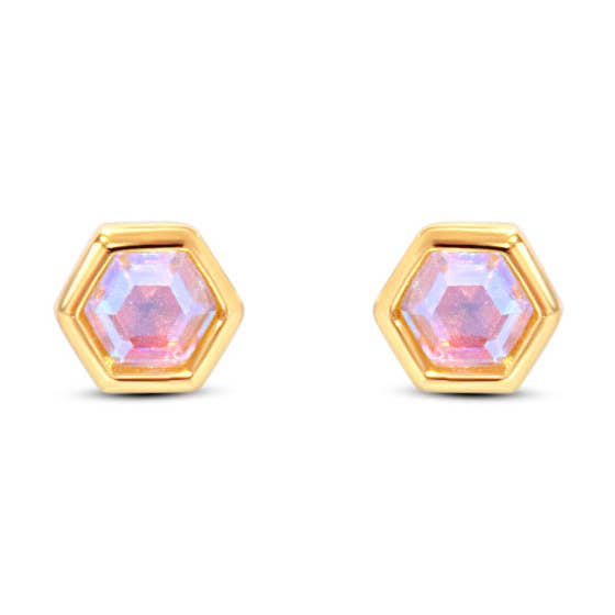 Boucles d'oreilles à tige Mini Hex pour la vente par Chloe + Lois