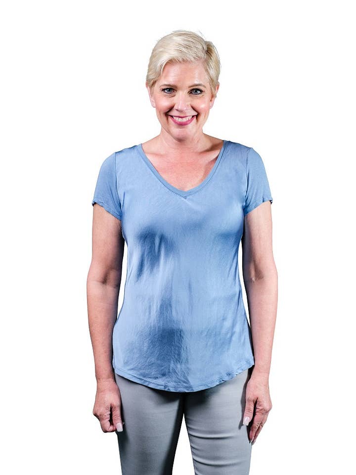 TINA Stephens Italy/Tees By Tina - Wholesale T-Shirt - Women's - Brea Viscose Sheen Top (BSS180)1