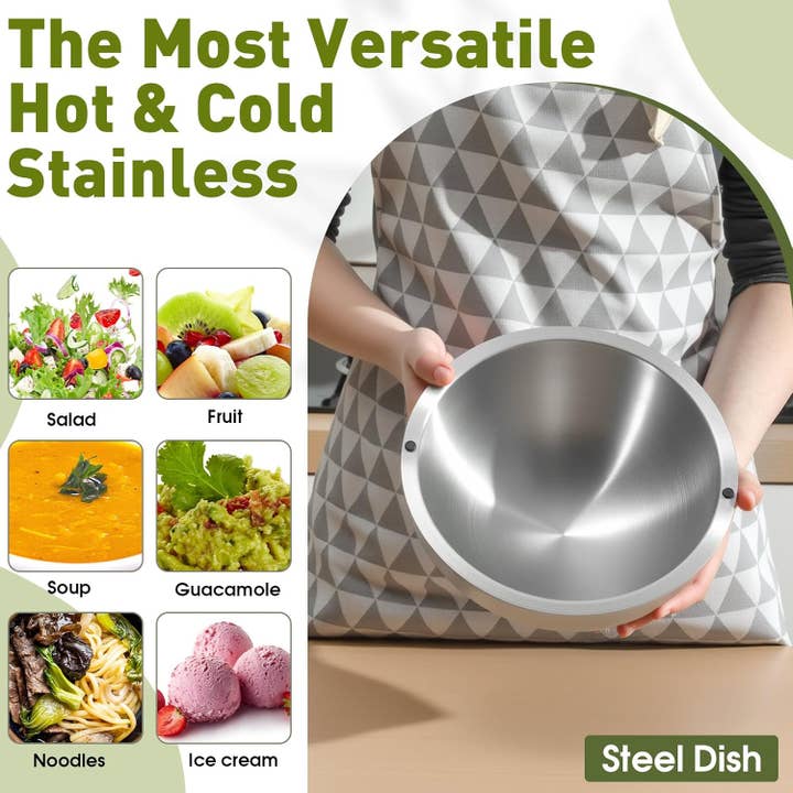 VIGOR - Wholesale Serve Bowl - Dip Chiller Bowl,304 Stainless Steel Ice Chamber for Salsa6