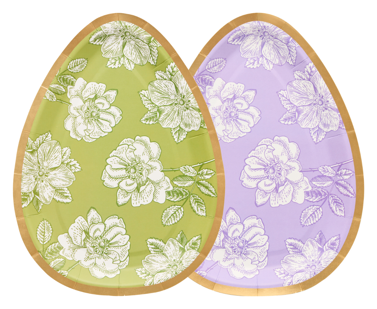 Sophistiplate - Wholesale Disposable Plate - Easter Toile Assorted Die Cut Salad Plates/8pk0