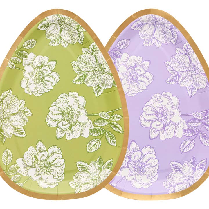 Sophistiplate - Wholesale Disposable Plate - Easter Toile Assorted Die Cut Salad Plates/8pk
