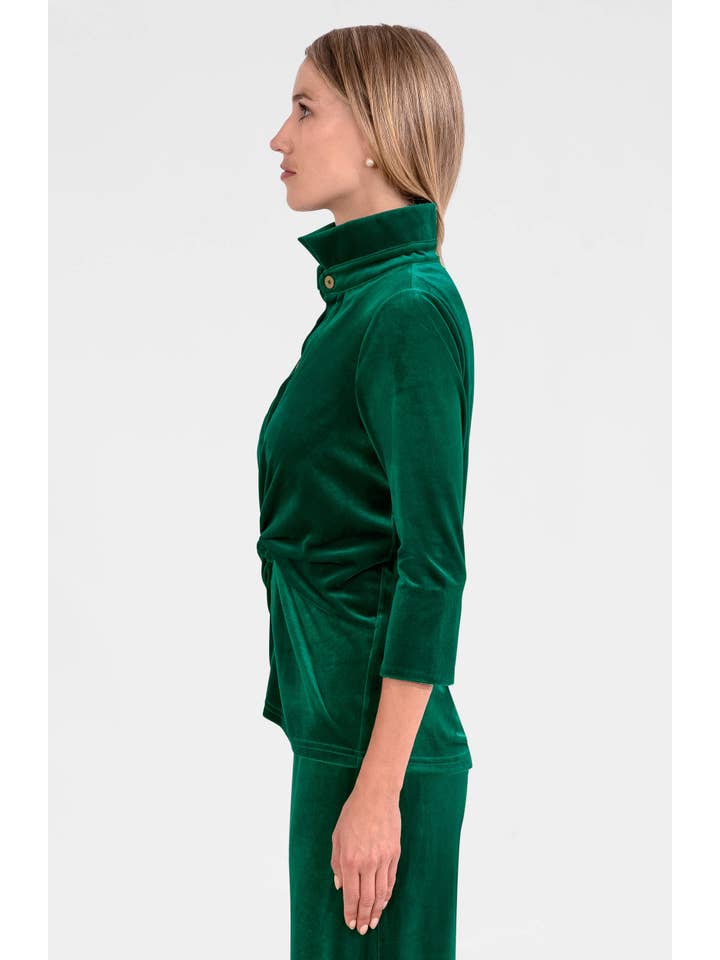 Gretchen Scott LLC - Wholesale Blouse - Dames - Twist & Shout Top - Zijdezacht Fluweel