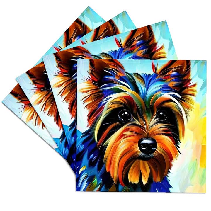 3dRose - Wholesale Coasters - 3dRose, Yorkshire Terrier dog portrait. Digital art gift for the breed lovers, Coaster
