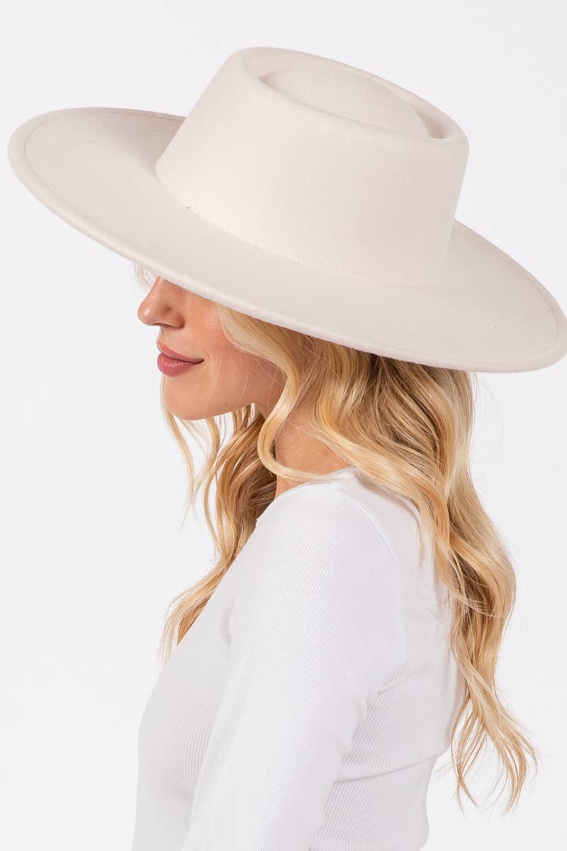 Collections by Fame Accessories - Wholesale Fedora - Women's - Flat Brim Pork Pie Fashion Hat1