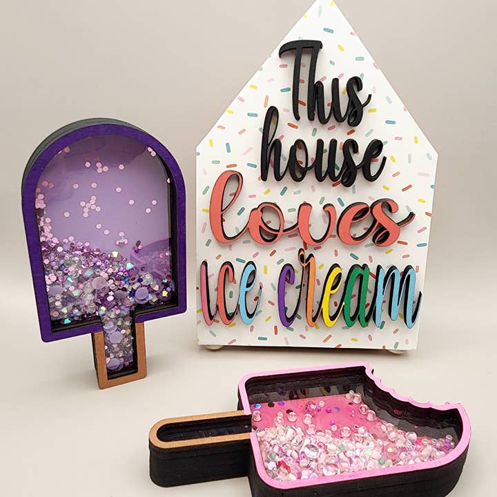Ice Cream Shaker Sign, Popsicle Shaker, Ice Cream Decor for wholesale by Crafty Wood Studios